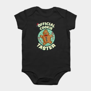 Official Cookie Taster Gingerbread Christmas Santa Baby Bodysuit